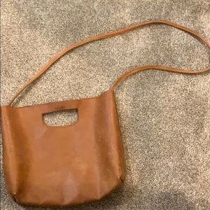 Brown leather crossbody purse